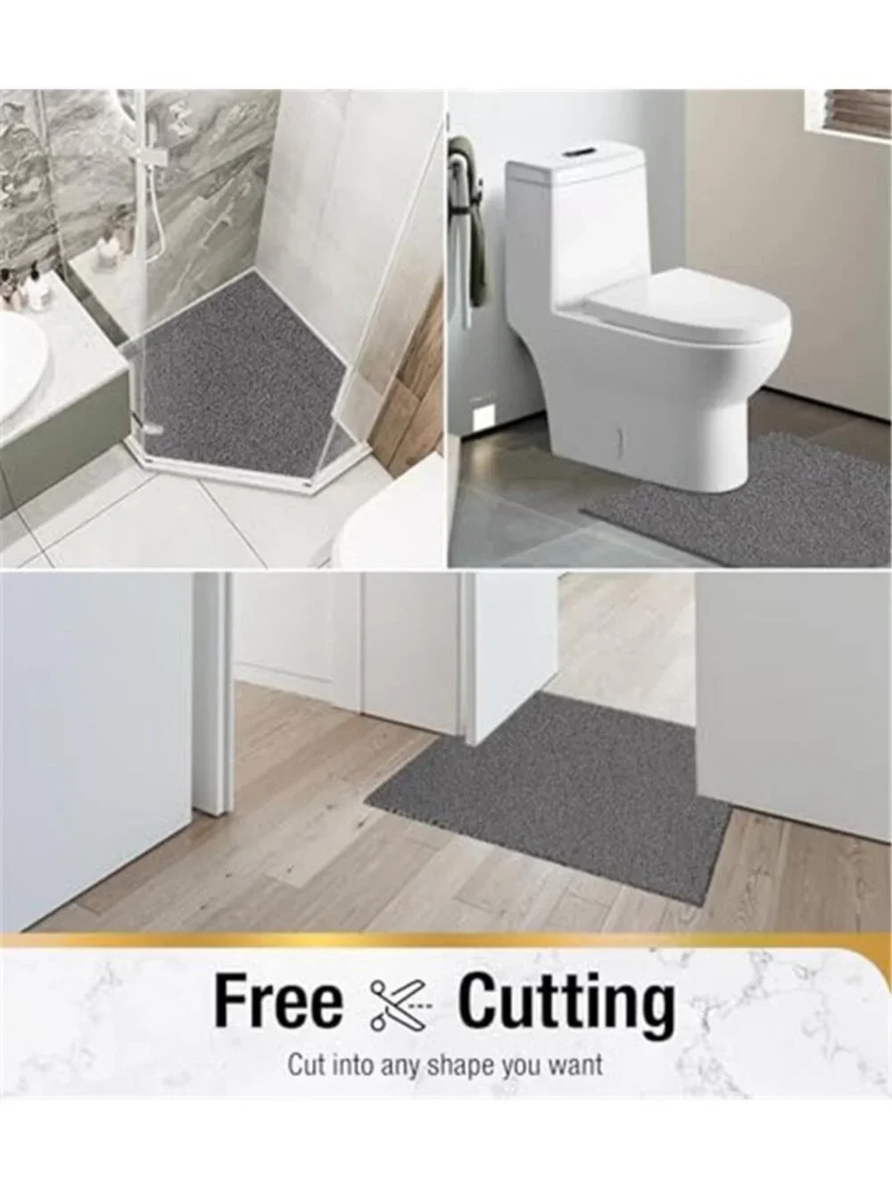 Non Slip Shower Mat PVC Bath Tub Safety Mat Quick Dry Drainage 24x24 Inch